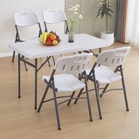 Meilleur choix de produits Table pliante en plastique de 4 pieds Table pliante en plastique blanche en granit portable à usage intensif pour l'intérieur et l'extérieur