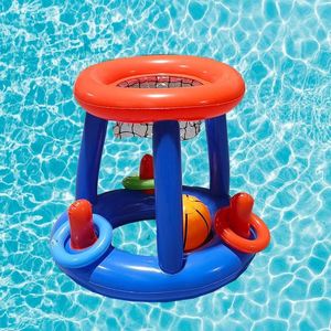 Portable <b>Inflatable</b> Basketball Hoop Toss <b>Game</b>-Summer Fun Pool & Backyard Toy for Adults & Parties - Product Image 3