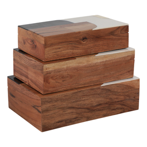 Set di Scatole Decorative Moderne in Legno con Coperchio per Gioielli e Oggetti Preziosi, Organizzatore per la Casa in Stile Rustico - Product Image 6