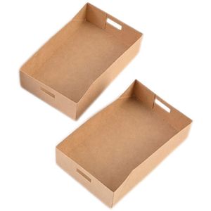 Caja de comida desechable Caja de barco de papel Kraft Papas fritas, Caja de embalaje de pollo frito Degradable - Product Image 1