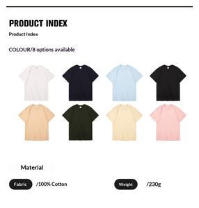 T-shirt classique à col rond en coton - Blanc uni, poids lourd, grande taille, t-shirt homme avec logo imprimé numérique personnalisé - Product Image 2