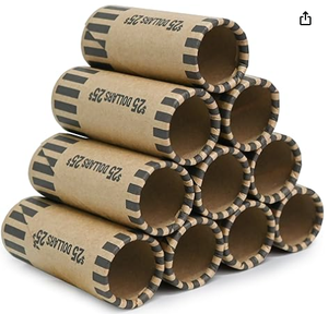 Conjunto de Embudo y Envolvedor para Clasificar Monedas, Tubo Contador de Monedas Codificado ABA de 5 Colores con Rollos de Papel Kraft para el Hogar, Banco u Oficina - Product Image 2