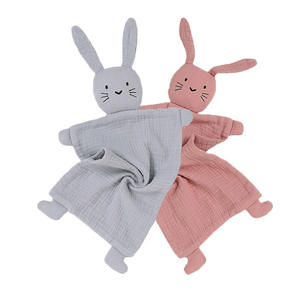 Couette lapin personnalisé coton mouchoir pour bébé poupée endormie couette sécurité bébé couvertures pour nouveau-nés - Product Image 3