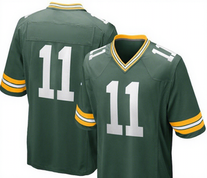 Maillots de football américains de qualité supérieure pour hommes, Green Bay Packers # 10 Amours # 8 Jacobs # 1 Maillot rétro Parsons - Product Image 6