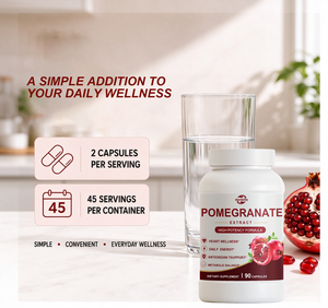 Cápsulas de Extracto de Granada de Marca Privada OEM, 90 Cápsulas, Alta Potencia, Antioxidante, Apoyo para la Salud del Corazón, Energía Diaria - Product Image 4