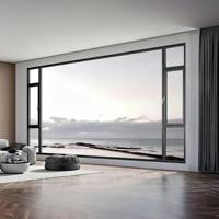 Dernier design Fenêtre à battant et oscillo-battante en aluminium, profilé long et fin, à ouverture bidirectionnelle, avec échantillon de verre