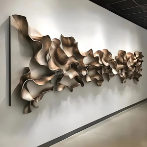 Scultura <span class=keywords><strong>da</strong></span> <span class=keywords><strong>Parete</strong></span> <span class=keywords><strong>in</strong></span> <span class=keywords><strong>Metallo</strong></span> di Lusso Personalizzata OEM <span class=keywords><strong>in</strong></span> Stile Arabo, Decorazione Artistica Forgiata a Mano con Curva a Onda per Hotel, Lounge o Gallerie - Product Image 1