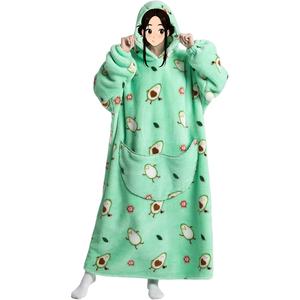 Couverture à capuche chaude et épaisse surdimensionnée pour l'hiver Couverture géante en polyester avec manches Cartoon Animal Print - Product Image 3