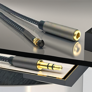 Cable de extensión divisor AUX estéreo de Audio de 3,5mm, <span class=keywords><strong>adaptador</strong></span> de conector de auriculares Dual de nailon para coche, divisor de Audio conveniente para coche - Product Image 3