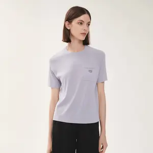 Bc-120 été vintage vêtements pour femmes en gros t-shirt tricoté pour femmes dames soie et laine vêtements