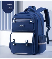 Sac à dos scolaire unisexe pour élèves du primaire (3e-6e années) en cuir synthétique microfibre respirant ultra-léger avec bretelles courbées en nylon