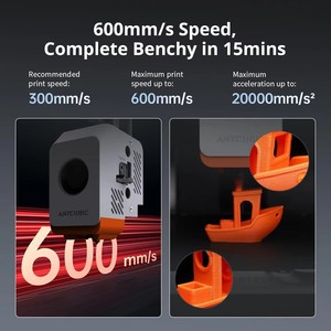 Imprimante 3D Kobra S1 Combo, compatible PLA multicolore, haute vitesse, 600 mm/s max, haute précision, impression rapide, 250x250x250 mm - Product Image 3