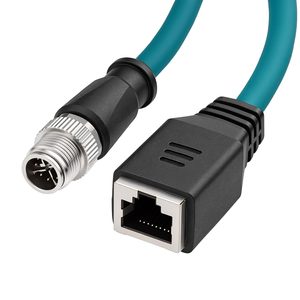 ZBLZGP CAT7 M12 8-Pin X-Code Male to <b>RJ45</b> Female <b>Cable</b>,Shielded, Compatible with Hirschmann Spider 5TX & Weidmller IE-SW-VL08 - Product Image 1