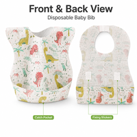 Bavoirs jetables anti-graisse pour bébé avec poche de récupération, emballés individuellement, bavoirs imperméables portables pour enfants