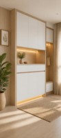 Armoire de rangement en bois massif de grande capacité, armoire rustique pour entrée avec tiroirs et étagères réglables pour la salle d'entrée ou le foyer