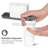 Masthome organisateur d'évier de cuisine porte-éponge distributeur de savon égouttoir à récurer accessoires de lavage de la vaisselle caddie d'évier avec plateau de vidange
