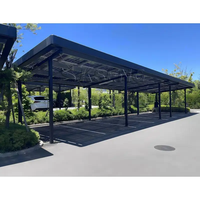 Garage de stationnement photovoltaïque en alliage d'aluminium pour abri de voiture solaire à structure solide avec panneau solaire noir pour le stationnement de voiture