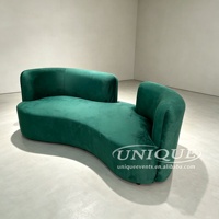 Canapé en velours vert émeraude en acier inoxydable, design moderne, pour hôtel, maison, fête, événement, décoration, ensemble de canapés pour mariage