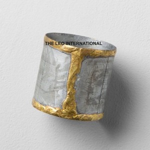 Forme ronde en métal moulé d'aluminium plaqué or Style fantaisie rond de serviette maison salle à manger et Restaurant décoration de Table rond de serviette - Product Image 2