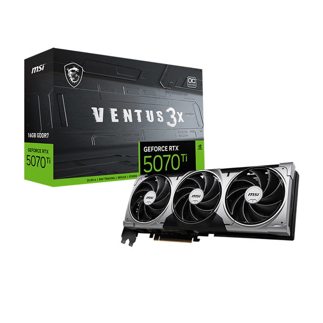 MSI Ventus GeForce RTX 5070 Ti 16GB GDDR7 PCI Express 5.0 Graphics Card RTX 5070 TI 16G VENTUS 3X OC