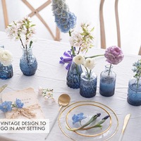 Lot de 12 mini-vases rétro de table en verre ambré avec design Art Déco pour commandes en gros de mariage ou décoration de type pierre