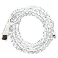 Câble de charge Lightning décoratif avec perles transparentes, cordon de charge rapide USB-A vers Lightning pour téléphone