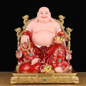 Statue de <span class=keywords><strong>Bouddha</strong></span> Maitreya Nouveau Style, Bodhisattva Souriant et Rieur à Corps Large et Ventru, Figurine Sculptée pour Salon et Magasin - Product Image 2