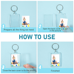 Móc khóa acrylic trong suốt tự làm, khung ảnh móc khóa acrylic tùy chỉnh - Product Image 5
