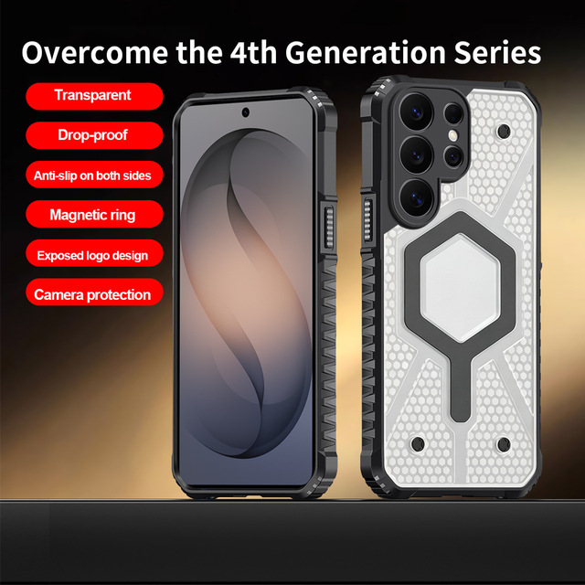 Cellphone case for S26 Ultra 4th Gen Magnetic Acrylic Anti-Fall Protective Case Without Holder Pure Color Design