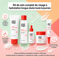 Coffret soin visage 5 en 1, hydratation intense, soin nourrissant, répond aux besoins quotidiens de soin de la peau, collagène, peptides, exosomes, soin pour peaux sensibles