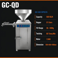 Machine à saucisses pneumatique quantitative en acier inoxydable XUANHUA GC-QD 500 kg/h avec connecteur automatique pour viande, porc et salami (usage commercial)