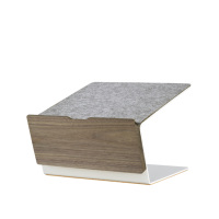Support pour ordinateur portable SAMDI en alliage d'aluminium couleur noyer, design compact, fonction d'inclinaison pour PC, iPad et ordinateur portable