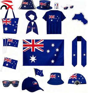 Articoli per Feste della <span class=keywords><strong>Serie</strong></span> Bandiera Nazionale Australiana di Alta Qualità, Forniture Personalizzate per il Tifo Sportivo: Bandiera, Sciarpa, Cappello, Occhiali, Zaino con Coulisse - Product Image 1
