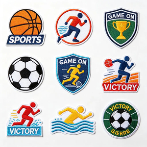 Patch brodé haute définition avec fermeture auto-agrippante <span class=keywords><strong>Velcro</strong></span> pour l'image de marque des vêtements, logo personnalisé, directement de l'usine - Product Image 2