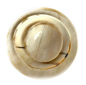 Ensemble de 3 bols en corne de qualité supérieure, design classique artisanal, bols de cuisine écologiques pour servir les aliments, présentation sur la table disponible - Product Image 4