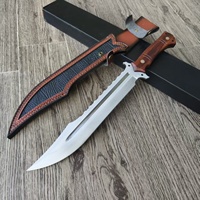 Couteau de survie d'extérieur en acier inoxydable à lame fixe, couteau de chasse avec étui en cuir pour le camping et l'aventure, directement de l'usine
