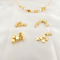 Perles entretoises en laiton plaqué or 18 carats, forme papillon et fleur, accessoires de bijouterie, perles séparées pentagramme, composants pour la fabrication de bijoux