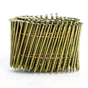 15-Degree Wire Collated Screw Shank Nails Coil Ring Shank Nails Bulk Pallet Deck Nails