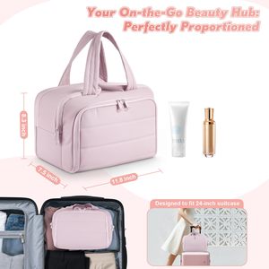 Large Capacity 4-Zone Organized <b>Travel</b> Toiletry <b>Makeup</b> <b>Bag</b> with Wet-Dry Separation for Ultimate Categorized Storage - Product Image 2