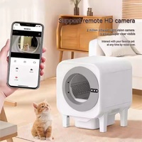 Bac à litière intelligent pour chat de 65 L avec caméra WiFi et purification de l'air frais, nettoyage automatique pour plusieurs chats