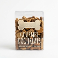 Boîte en plastique transparente de qualité alimentaire, imprimée avec un motif personnalisé, multi-tailles, pour le stockage et l'emballage de biscuits et de friandises pour chiens