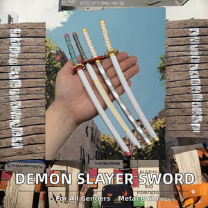 Véritable Samouraï Japonais en Métal, Jouet <span class=keywords><strong>Ninja</strong></span>, Tueur de Démons, Katana, <span class=keywords><strong>Kimetsu</strong></span>, <span class=keywords><strong>No</strong></span> <span class=keywords><strong>Yaiba</strong></span>, Cosplay, Cadeau, 25cm - Product Image 2