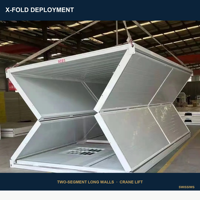Maison conteneur pliable en forme de X, préfabriquée et portable, pour bureau de chantier, dortoir, abri d'urgence