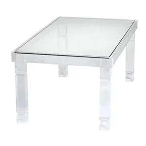 ガラストップで透明なモダンなアクリルコーヒーテーブル