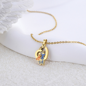 Collar con Colgante de Corazón Chapado en Oro 304 316, Diseño de Dibujos Animados, Cadena de Serpiente, Joyería Linda Unisex para Uso Diario - Product Image 4