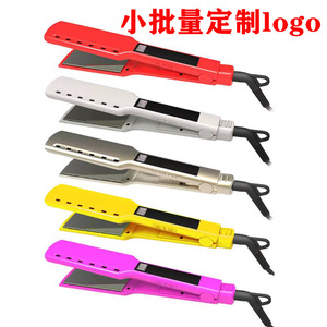 Lisseur et boucleur ionique professionnel 2-en-1 pour salon, fer plat pour cheveux humides et secs, température réglable, logo personnalisé OEM - Product Image 2