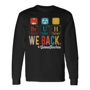 Camiseta de manga larga con tabla periódica para profesores de ciencias, impresión digital en algodón, divertida, para adultos, para todas las estaciones, regreso a la escuela - Product Image 1