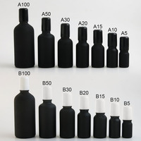 Prêt à être expédié ! Flacon à bille en verre opaque noir mat 5/10/15/20 ml 30ml 50ml 100ml 1oz 1/2oz avec bille en verre