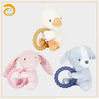 Nouvelle hochette pour bébé en silicone faite à la main, jouet à secouer en peluche douce, hochet sonore doux, jouet de dentition sensoriel pour nourrissons et tout-petits