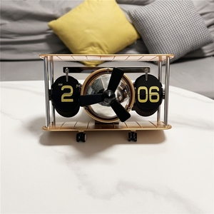 Avion de chasse allemand Vintage Custom Table Avion Horloge murale décorative avec rabat rétro <span class=keywords><strong>Flip</strong></span> Clock - Product Image 3